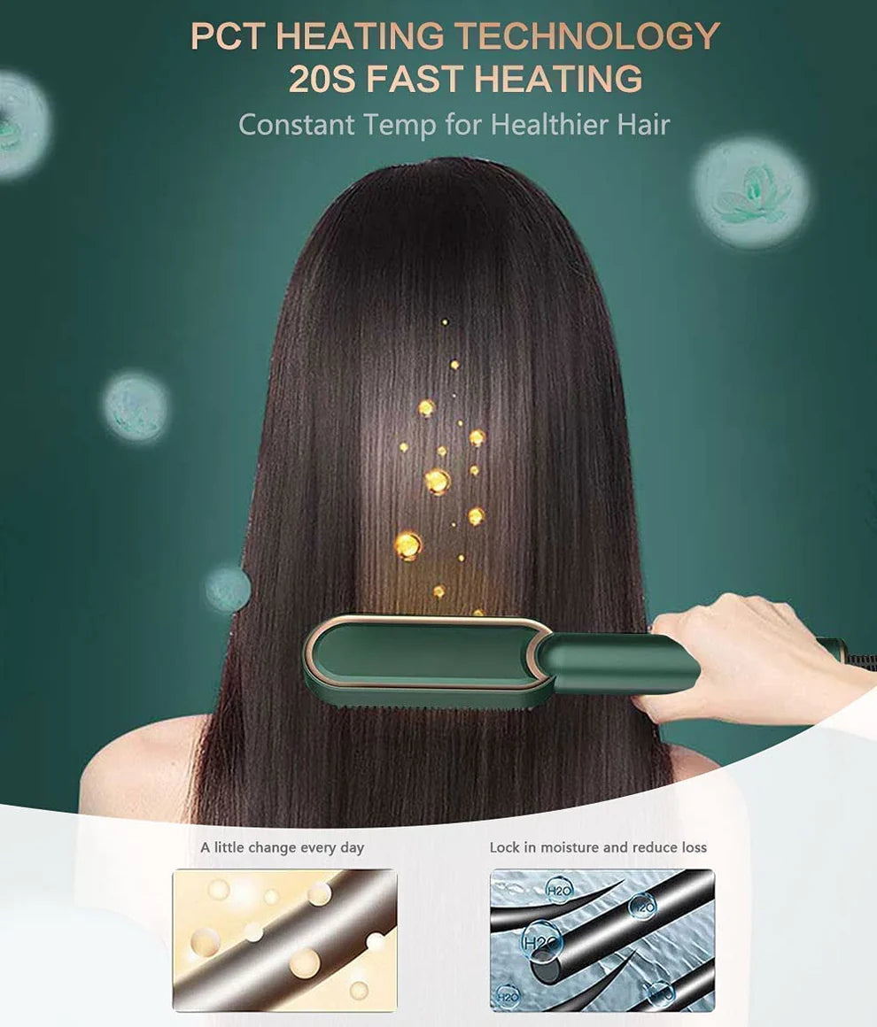 Smooth Electric Hair Straightener Comb Brush